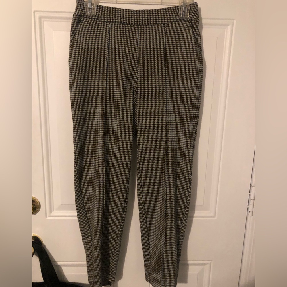 Nine West Black and Cream Houndstooth relaxed fit size XS dress pants